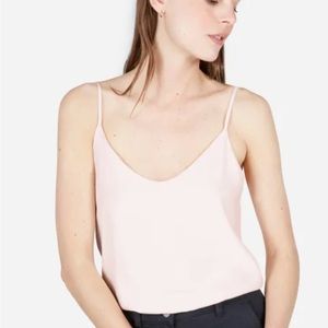 The Double-Lined Silk V-Neck Cami - Everlane silk pink spaghetti strap